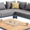 Armen Living Polo 4 piece Outdoor Sectional Set with Dark Gray Cushions and Modern Accent Pillows SETODPO4SE - alternate 3
